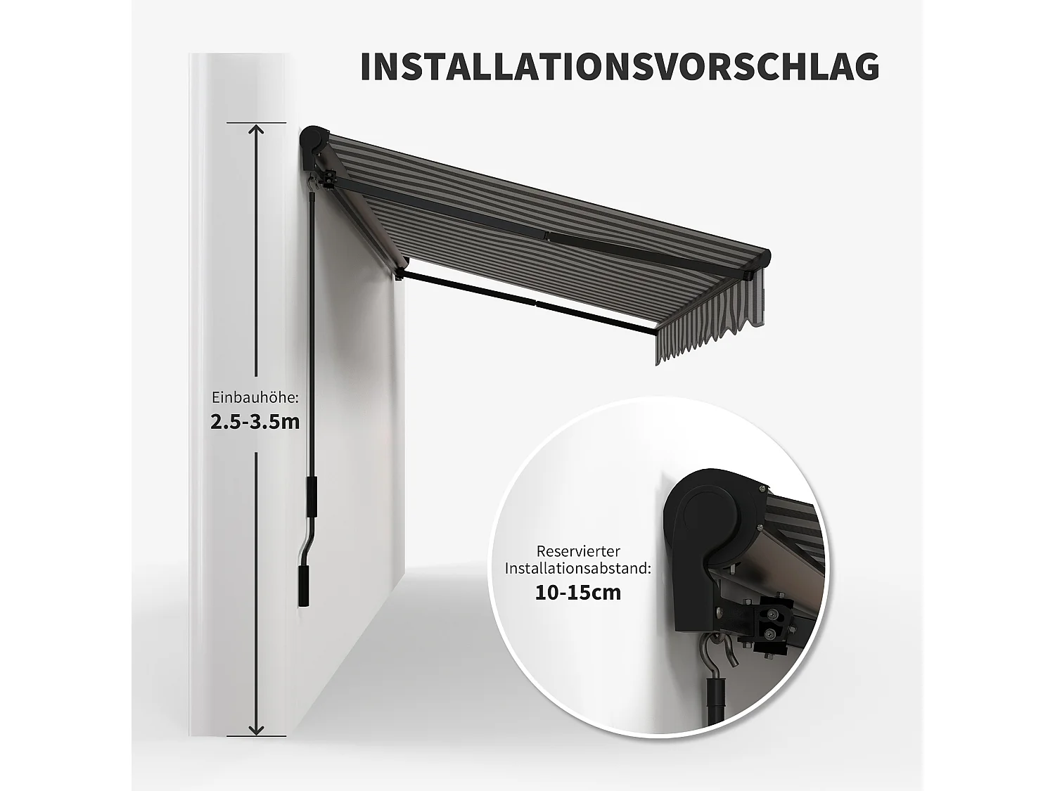 Store banne électrique à bras articulés,store de balcon,395x250 cm,protection solaire