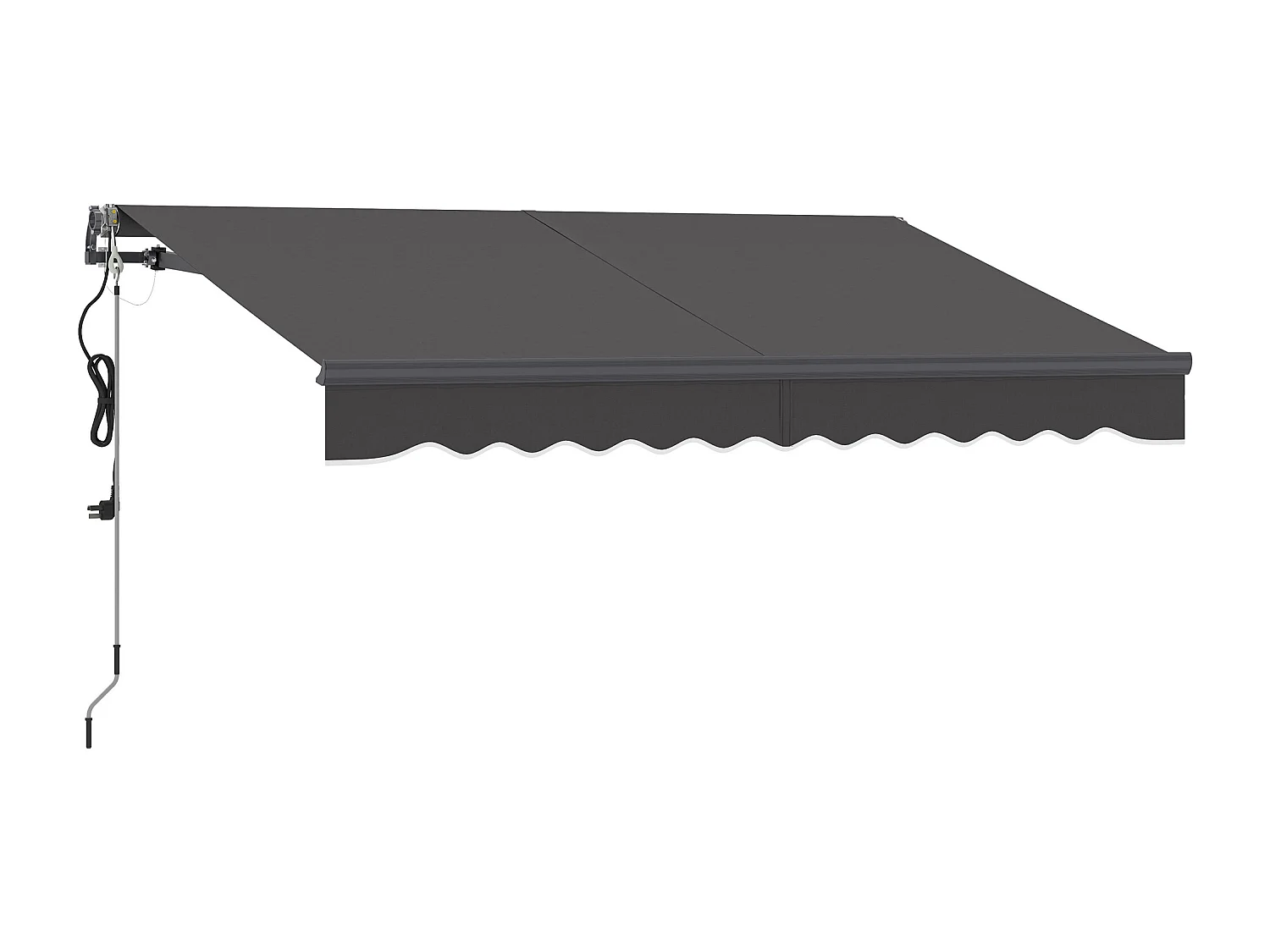 Slingerzonnescherm, elektrisch in hoogte verstelbaar, knikarmzonnescherm