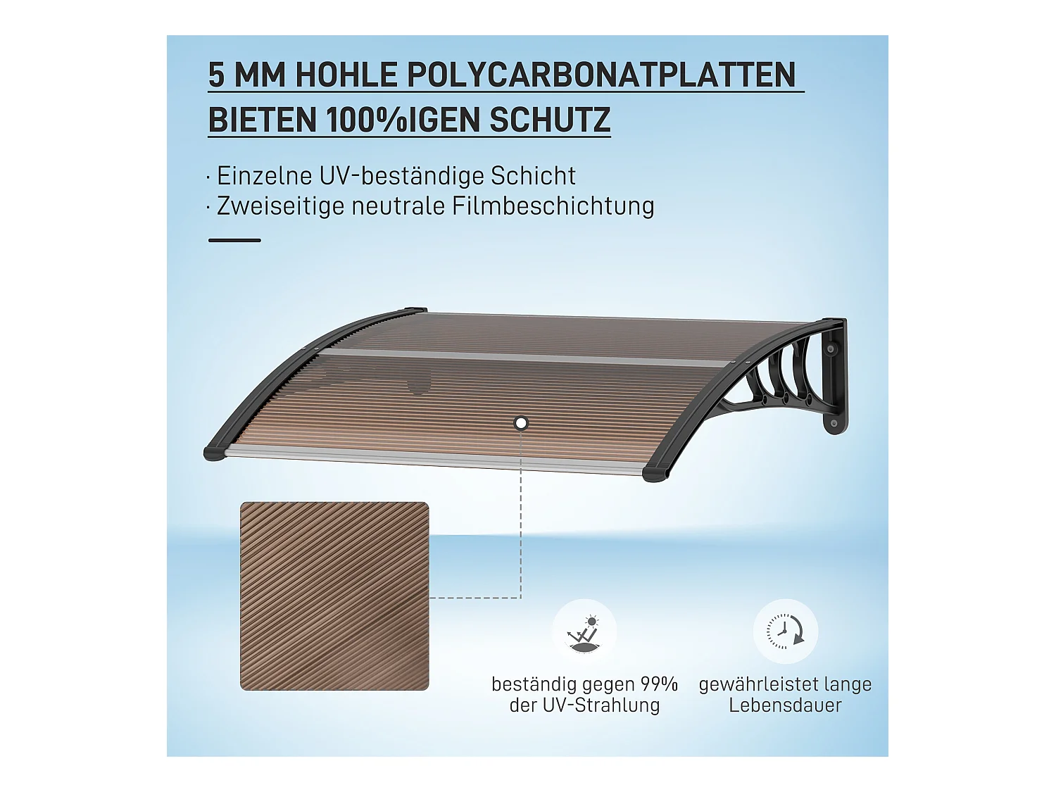 Auvent de porte d'entrée,auvent en polycarbonate,résistant aux intempéries