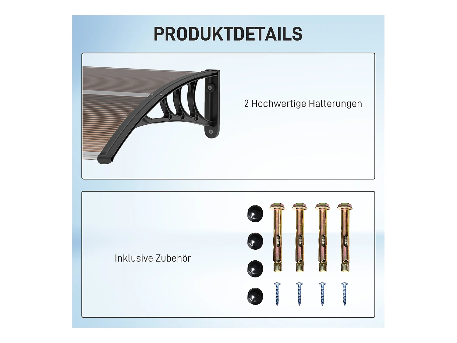 Auvent de porte d'entrée,auvent en polycarbonate,résistant aux intempéries