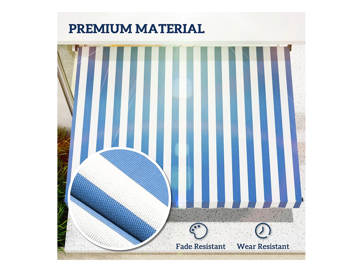 Store à bras articulé,store à pince réglable en hauteur,200 x 150 cm