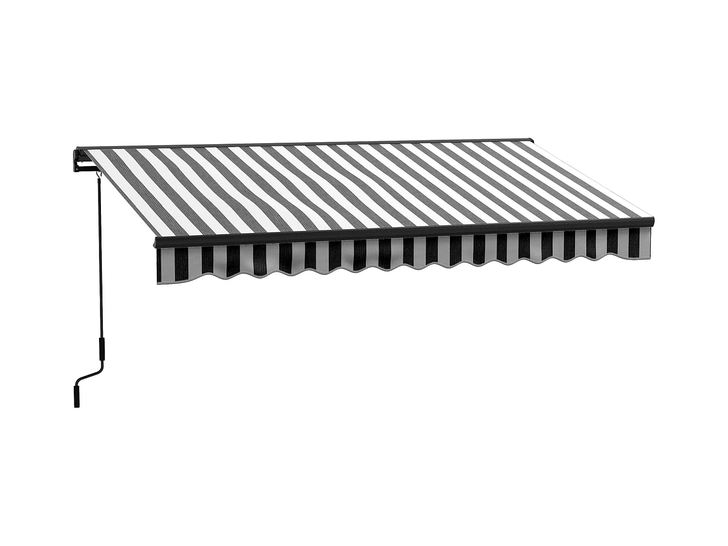 Balkonmarkise, 350 x 250 x 150 cm, UV-Schutz 30+, mit Fernbedienung und Kurbel