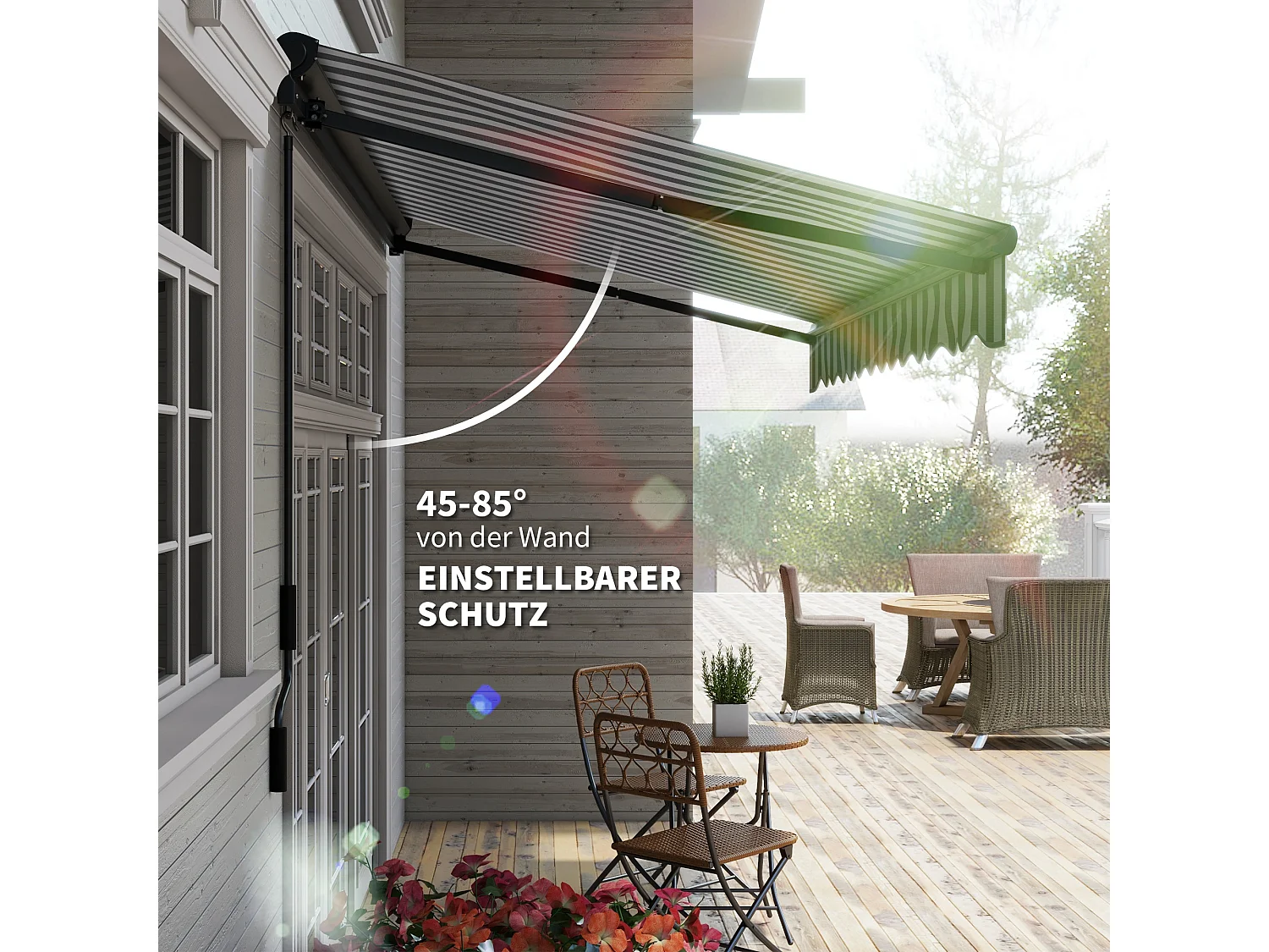 Store de balcon,350x250x150cm,résistant aux UV30+,avec télécommande,manivelle