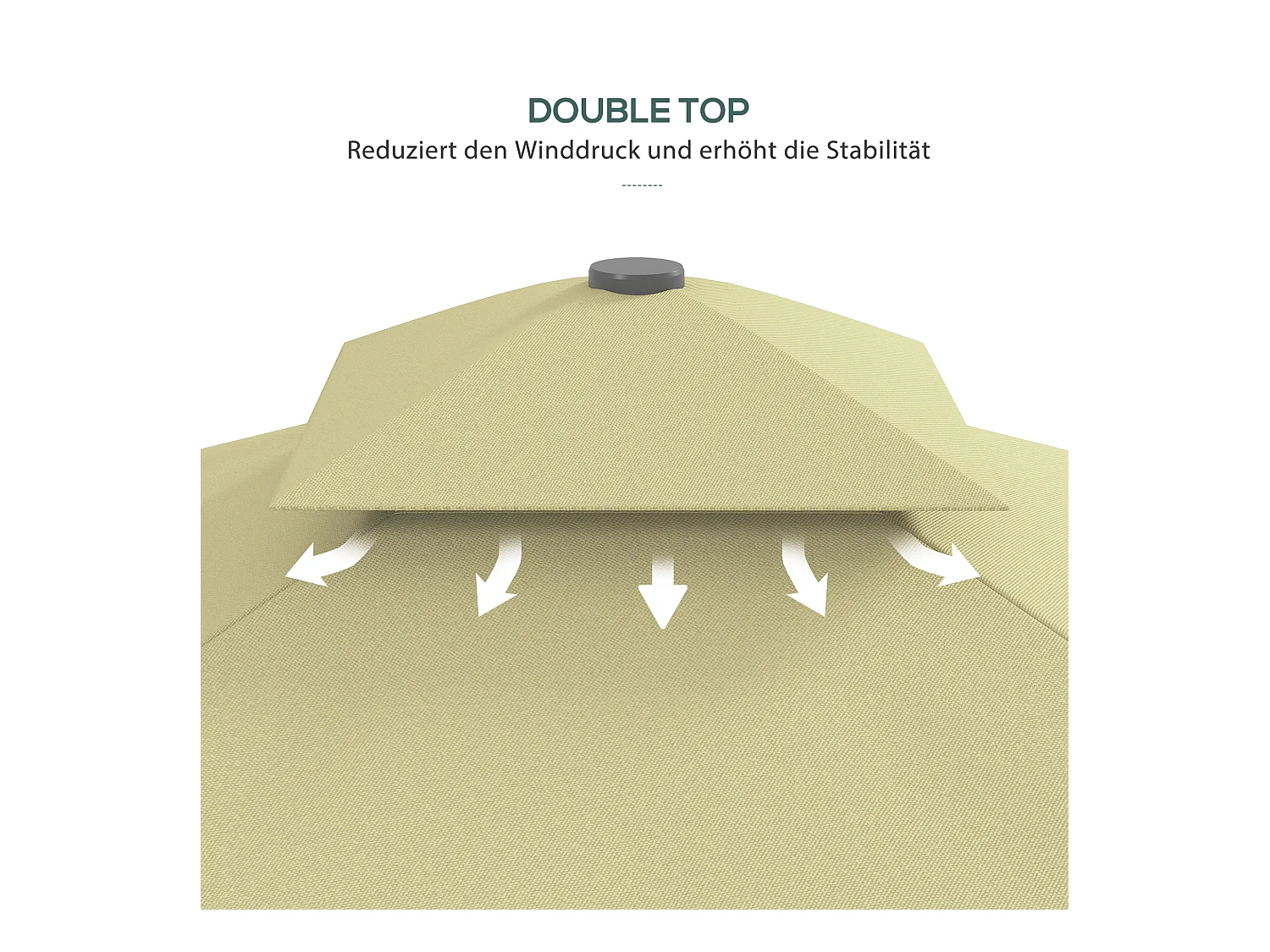 Ombrellone da balcone 243 x 243 cm con protezione UV, ombrellone a braccio laterale con doppio telo, base a croce