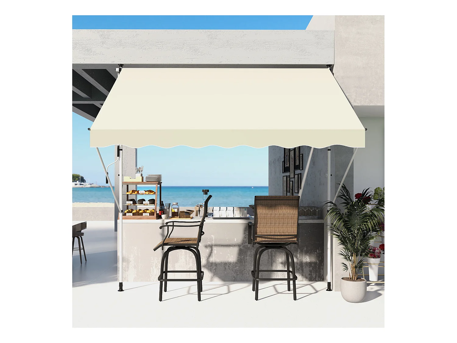 Gelenkarmmarkise, 300 x 150 cm, höhenverstellbar