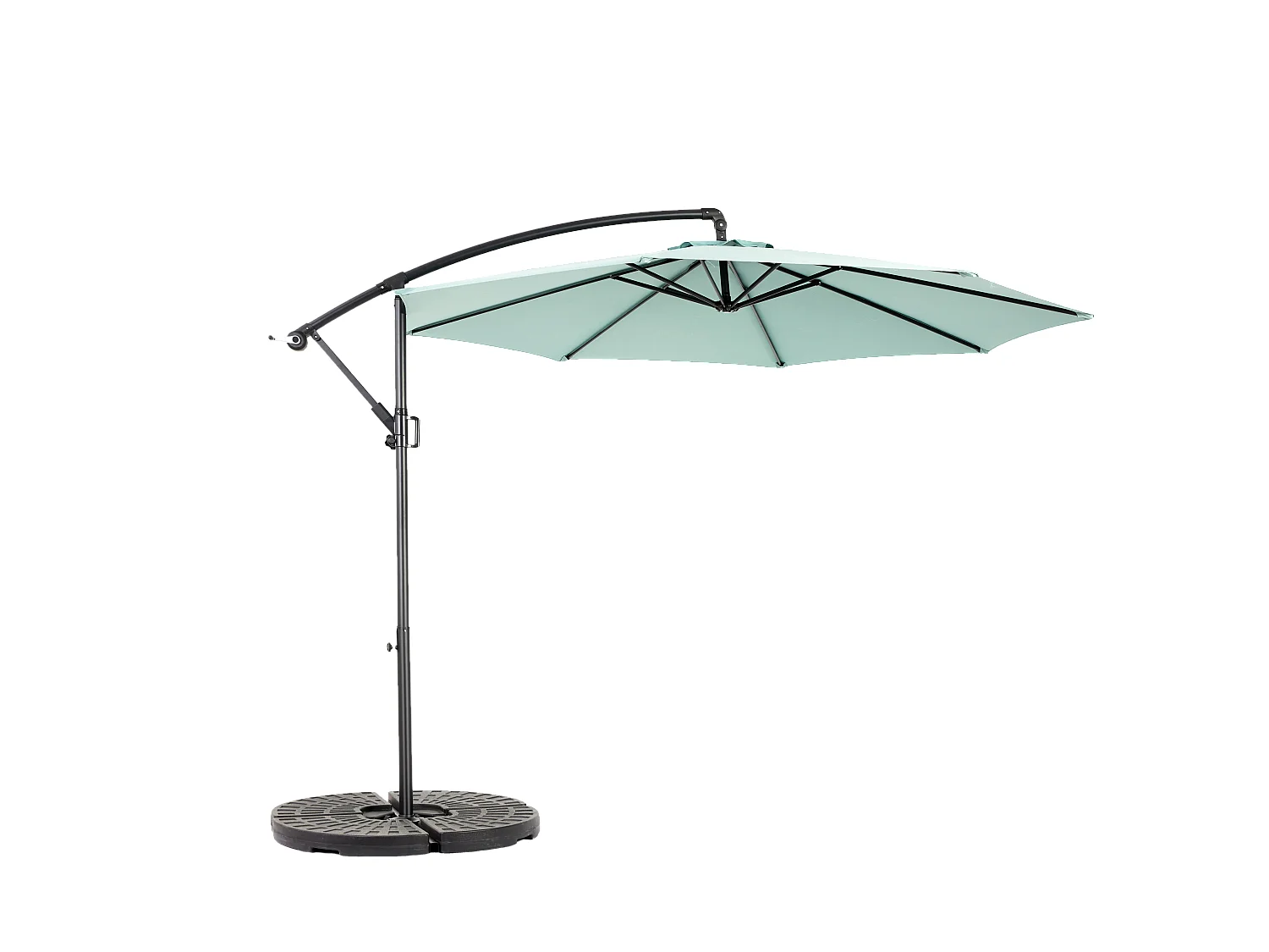 Dubbelzijdige rechthoekige parasol met slinger, groot, 4,5 m (zonder voet)