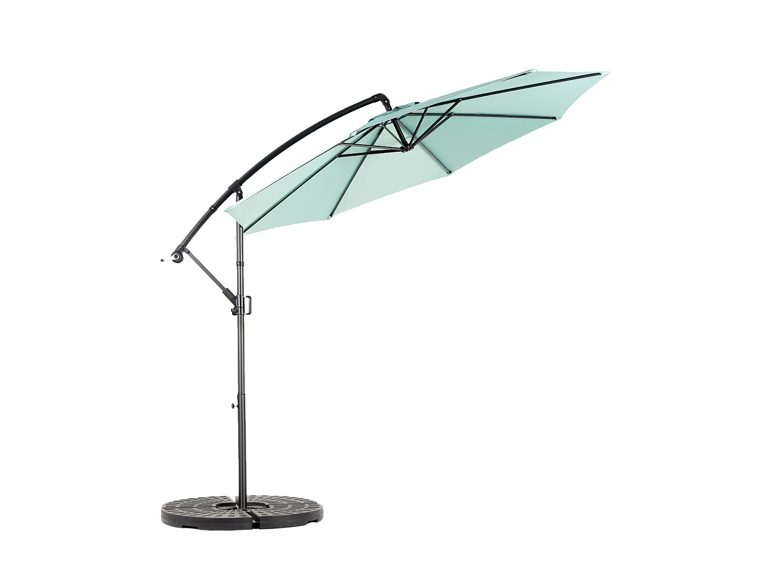 14.8 Ft Double Sided Outdoor Umbrella Rectangular Large with Crank(Light Green) (No Base)