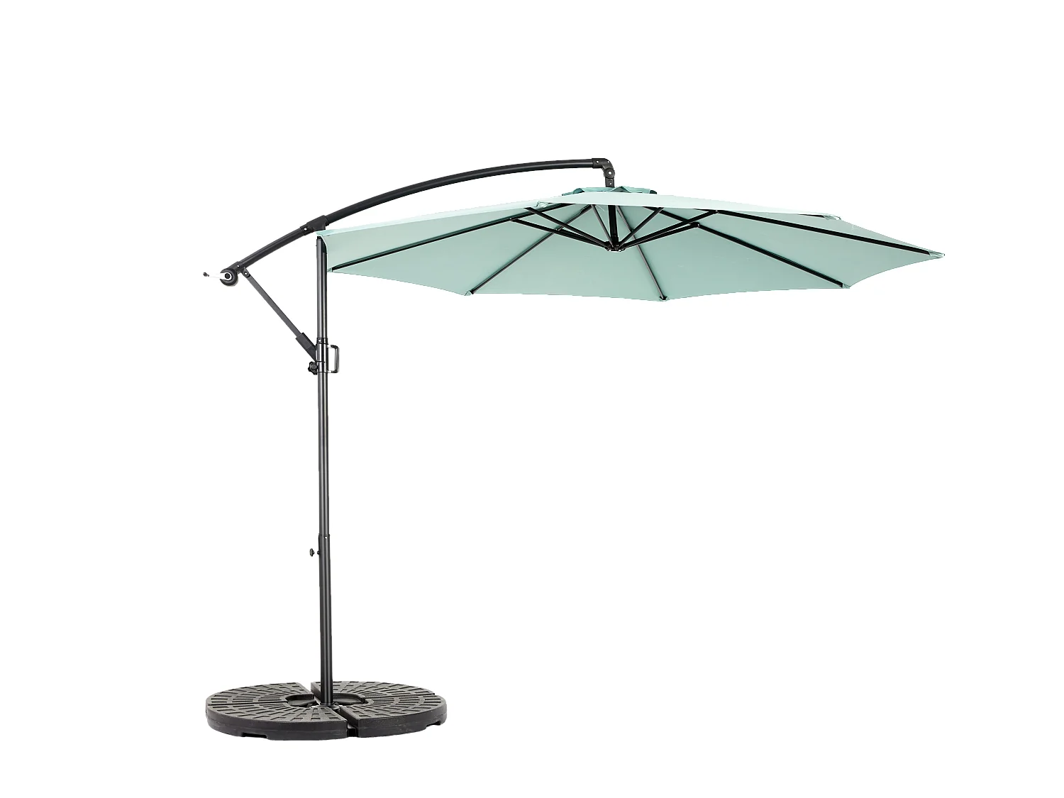 Sombrilla rectangular de doble cara con manivela, grande, 4,5 m (sin base)