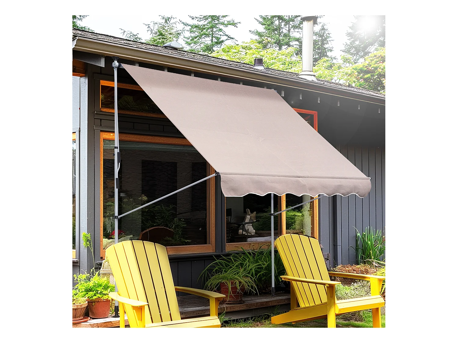 Gelenkarmmarkise, Klemmmarkise, höhenverstellbar, 200 x 150 cm