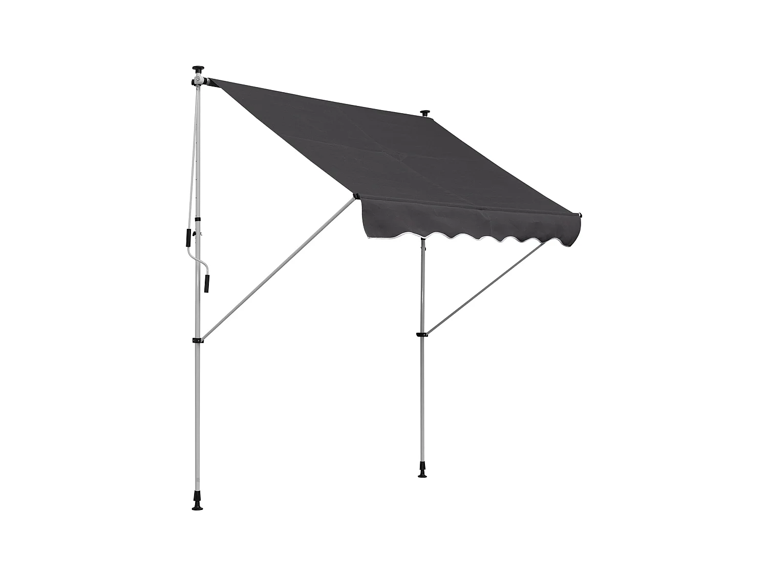 Zonnescherm met knikarmen, in hoogte verstelbaar clip-on zonnescherm, 200x150cm, grijs