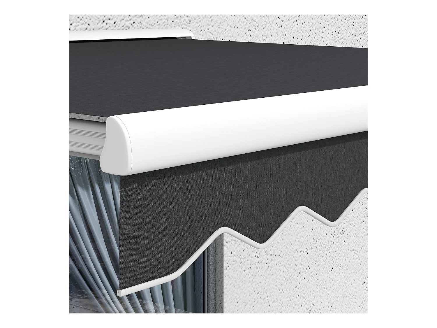 Toldo de Braço Articulado 2,5 x 2 m, toldo elétrico com manivela e comando à distância