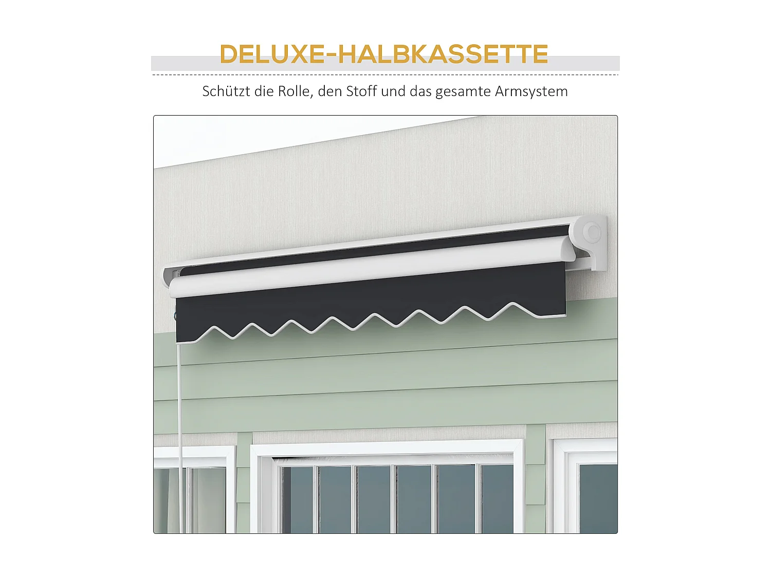 Scharnierarmscherm 2,5 x 2 m, elektrisch Zonnescherm met slinger en afstandsbediening