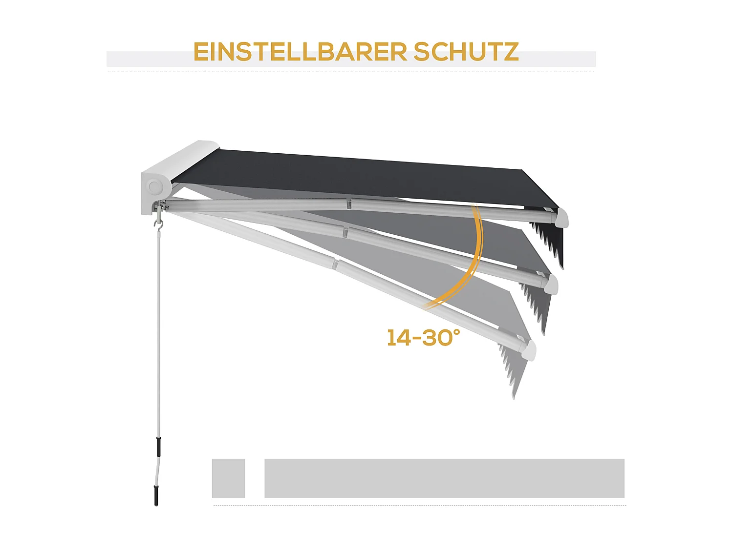 Scharnierarmscherm 2,5 x 2 m, elektrisch Zonnescherm met slinger en afstandsbediening