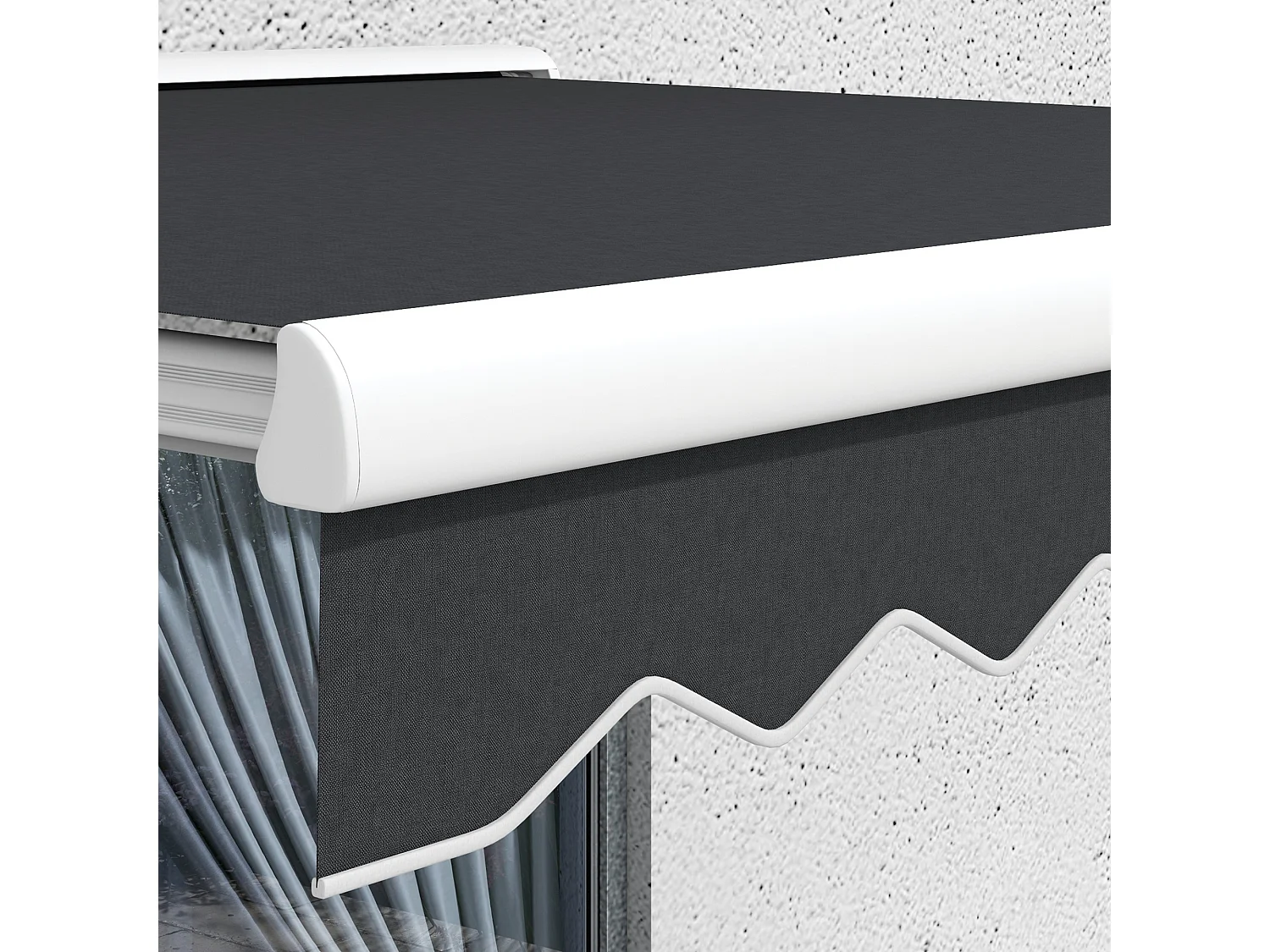 Scharnierarmscherm 2,5 x 2 m, elektrisch Zonnescherm met slinger en afstandsbediening