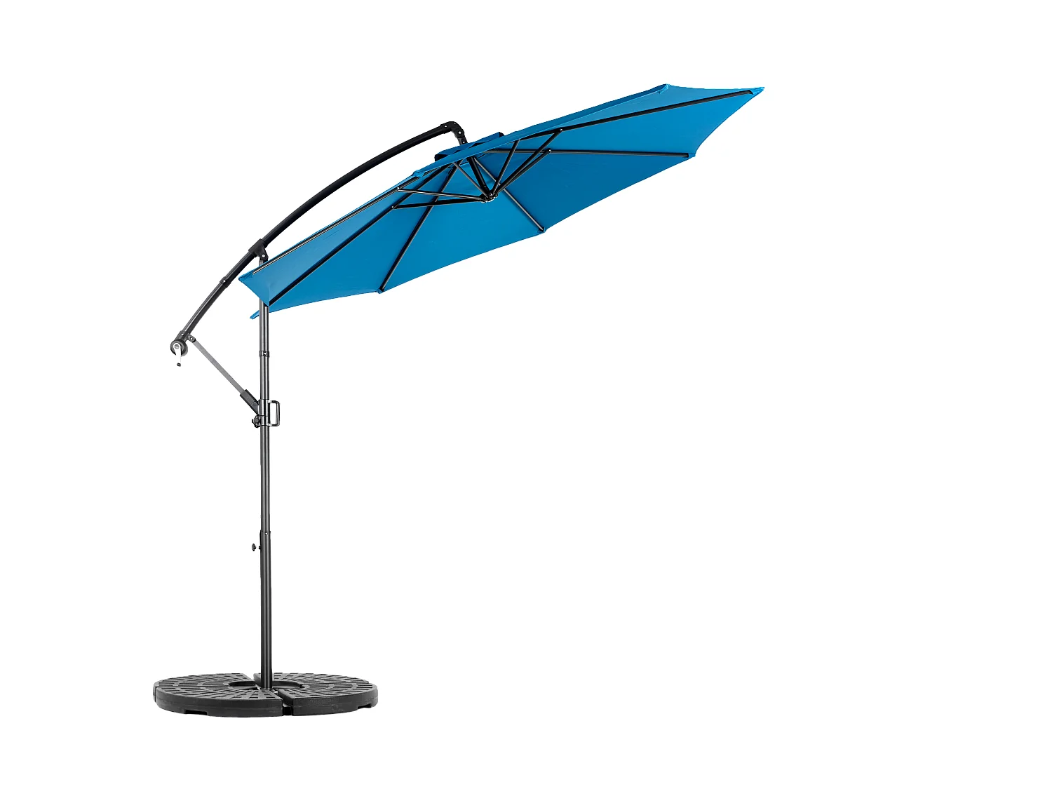 4.8 Ombrellone rettangolare bifacciale, 4,5 m, con manovella (blu) (senza base)