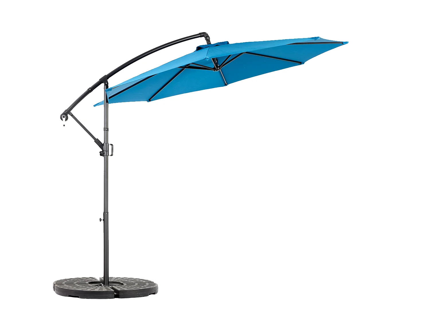 4.8 Ombrellone rettangolare bifacciale, 4,5 m, con manovella (blu) (senza base)