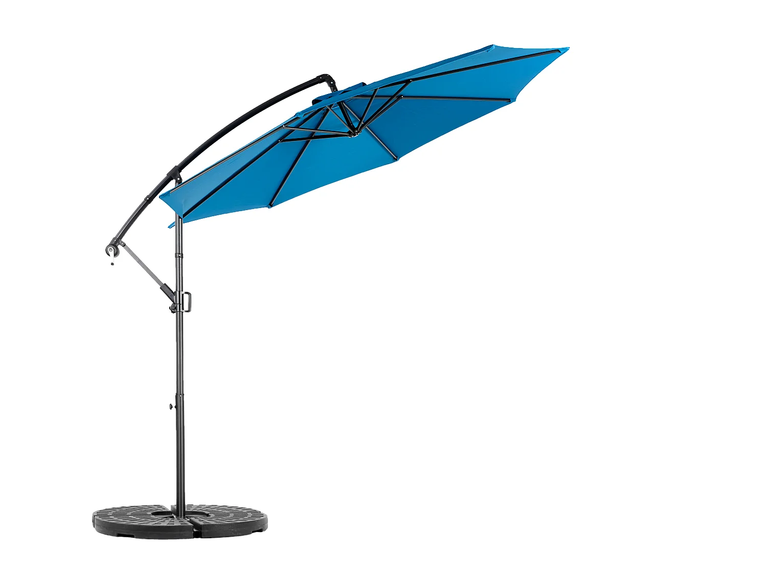 4,8 m Dubbelzijdige rechthoekige parasol met slinger (blauw) (zonder voet)