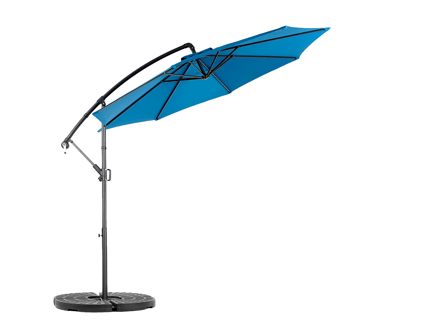 4,8 m Dubbelzijdige rechthoekige parasol met slinger (blauw) (zonder voet)