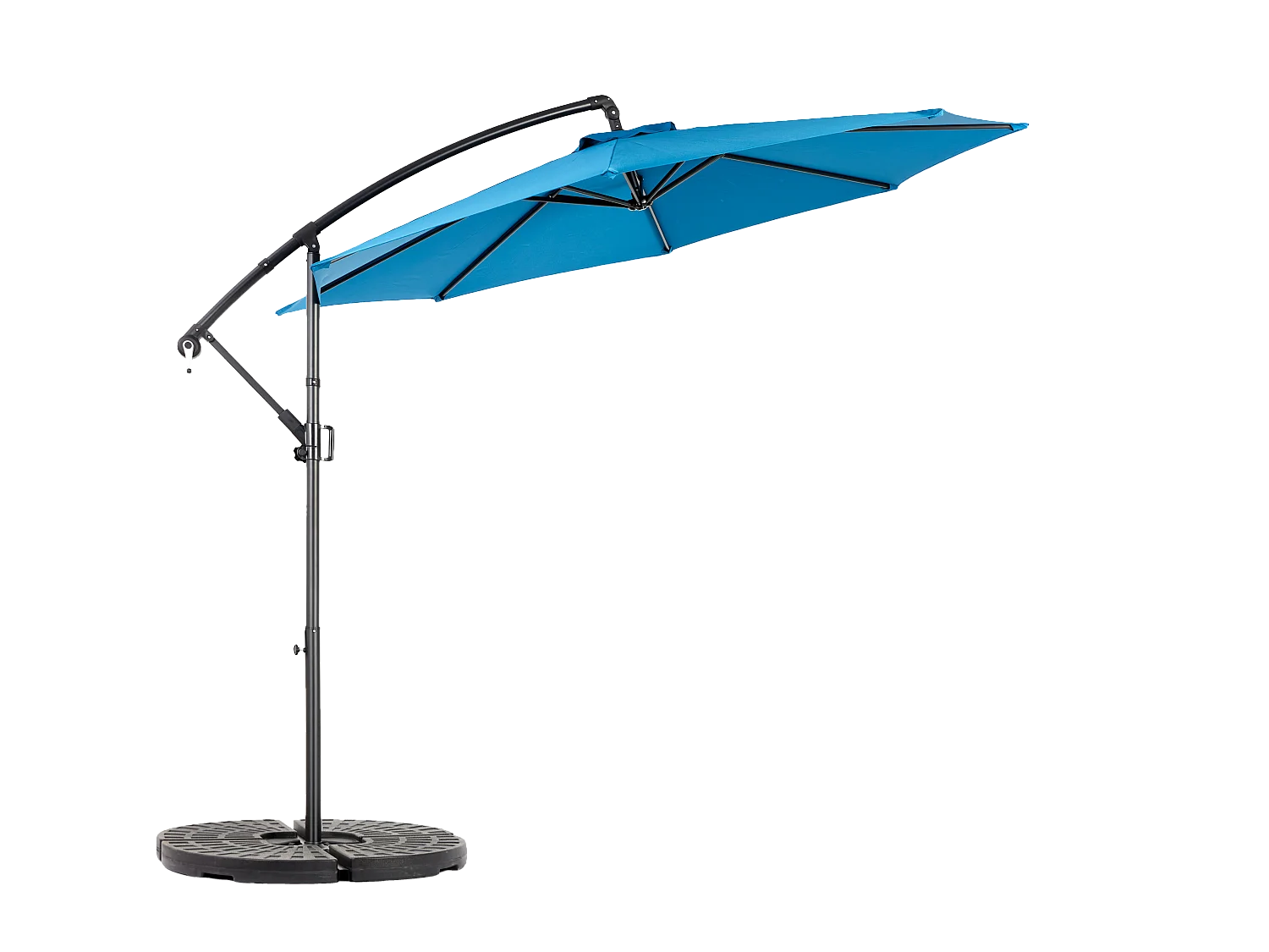 4,8 m Dubbelzijdige rechthoekige parasol met slinger (blauw) (zonder voet)