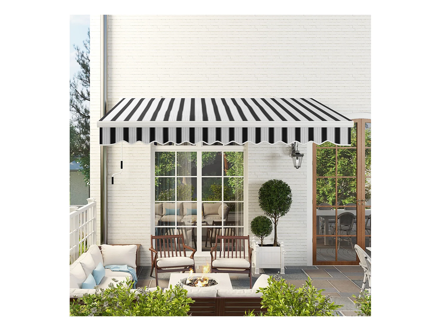 Balkonmarkise 3,95 x 2,45 x 3,50 m, UV-beständig, für alle Oberflächen