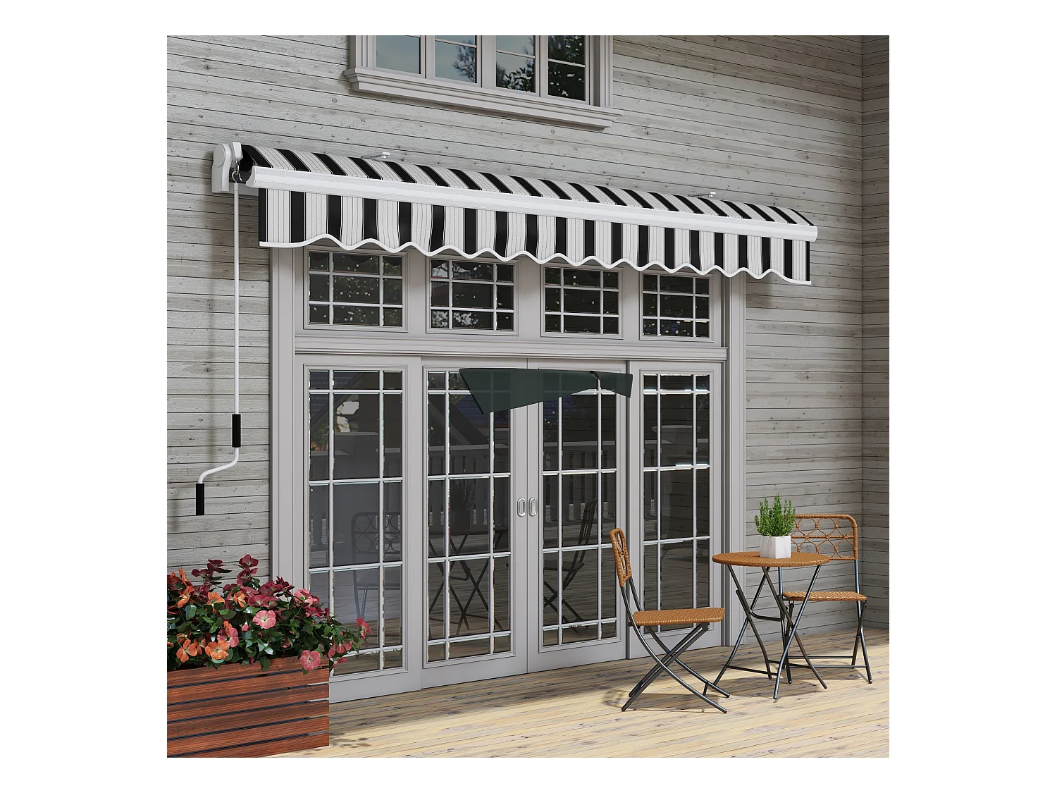 Balkonmarkise 3,95 x 2,45 x 3,50 m, UV-beständig, für alle Oberflächen