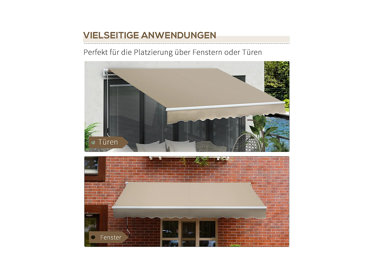 Store à bras articulé en aluminium,3,95 m,beige,protection solaire pour balcon et terrasse