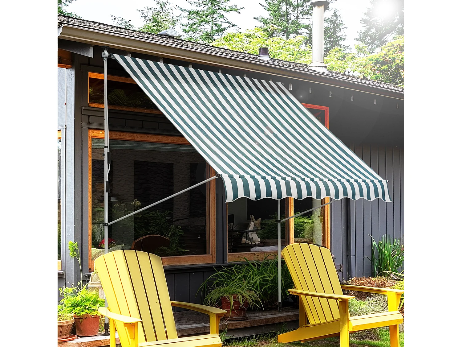 Tenda da sole a braccio articolato, tenda da sole a clip, 200 x 150 cm, regolabile in altezza