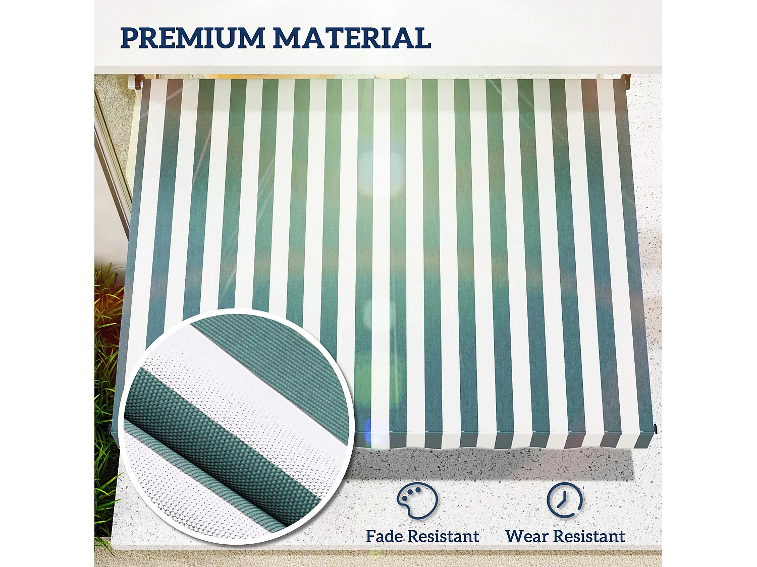 Tenda da sole a braccio articolato, tenda da sole a clip, 200 x 150 cm, regolabile in altezza