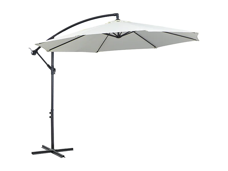Zweefparasol met slinger, rond, 300 cm. Stalen palen en staanders, polyester doek