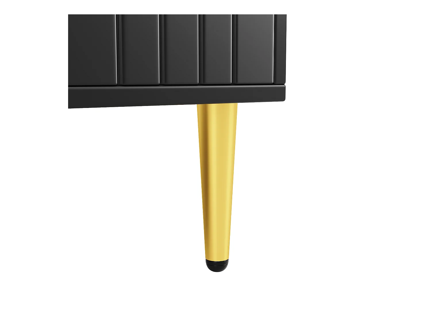 Buffet noir - Buffet à 4 portes et poignées dorées - pour salle à manger et salon