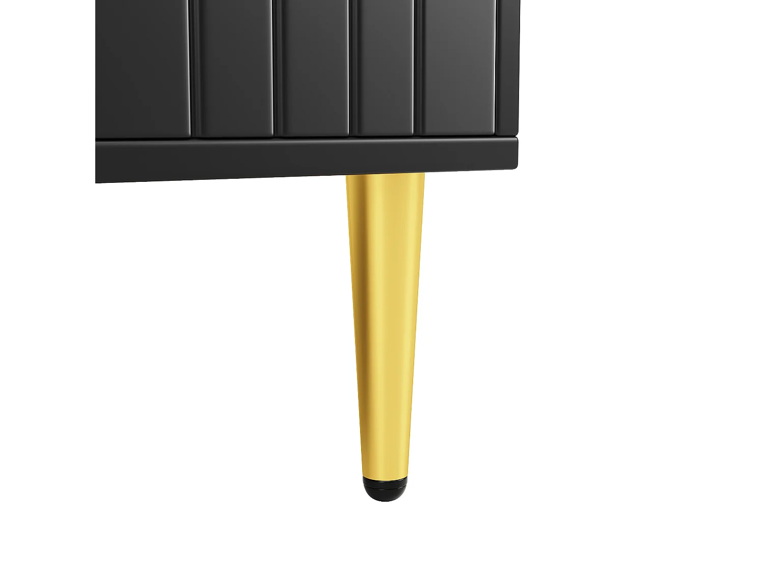 Schwarzes Sideboard - 4-türiges Sideboard mit goldenen Griffen - für Esszimmer und Wohnzimmer