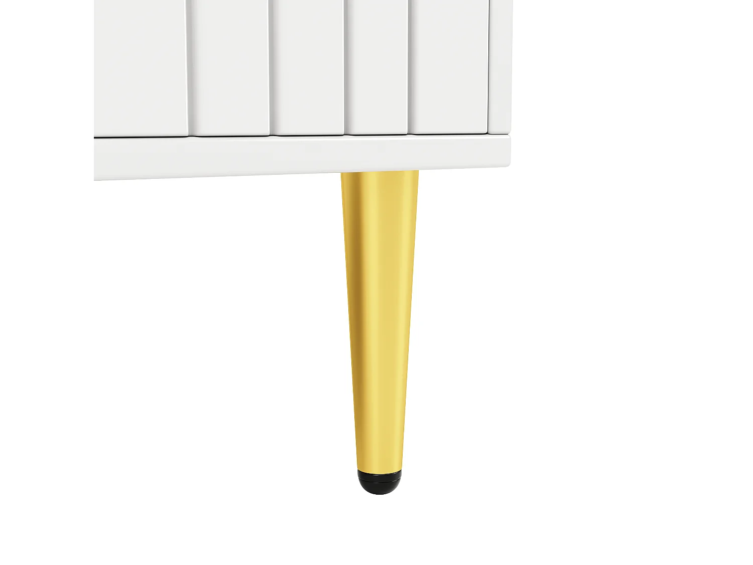 Buffet blanc - Buffet à 4 portes et poignées dorées - pour salle à manger et salon