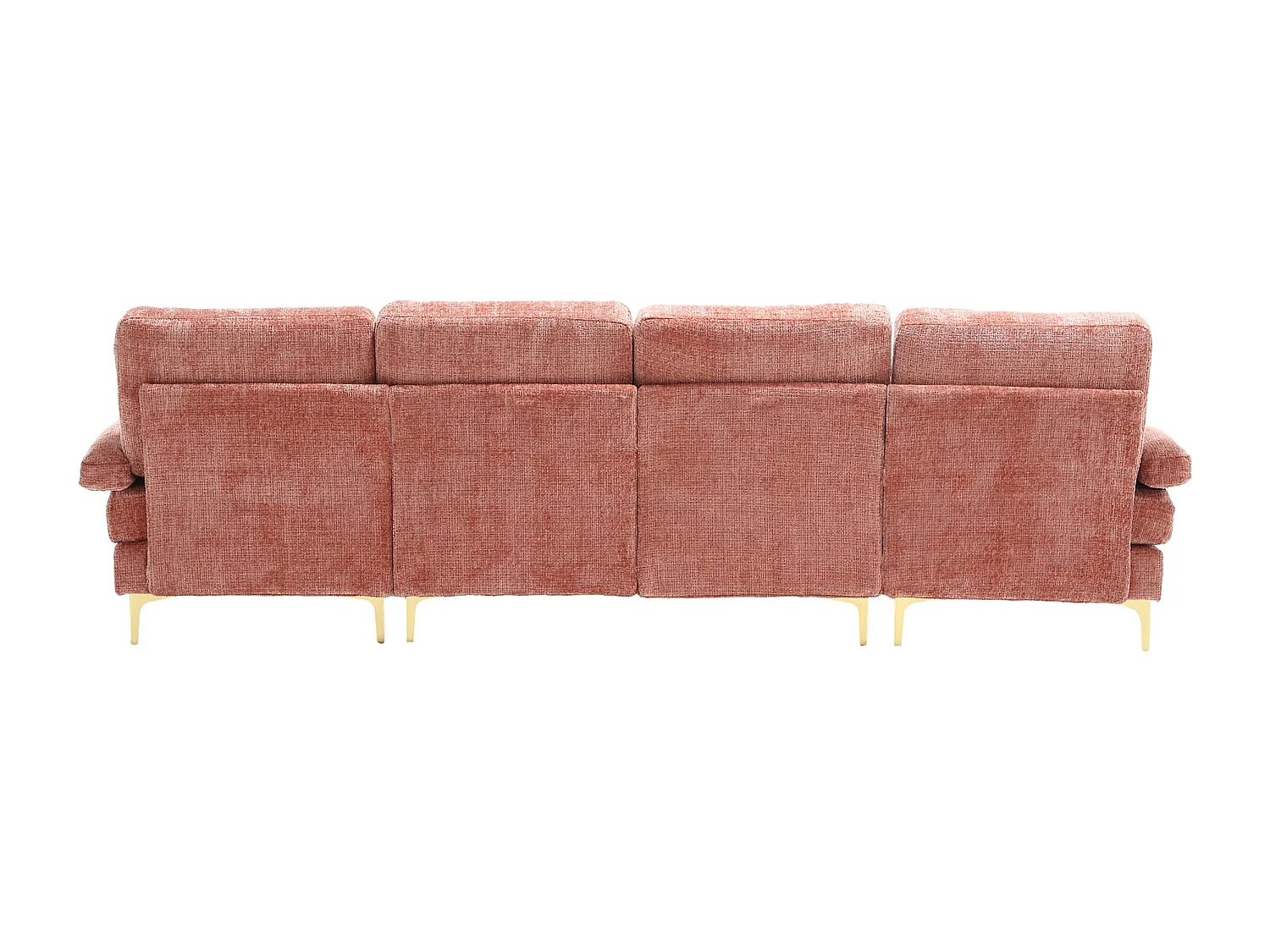 Sofá esquinero rosa - Sofá de 4 plazas con asientos y cojines - para salón y dormitorio