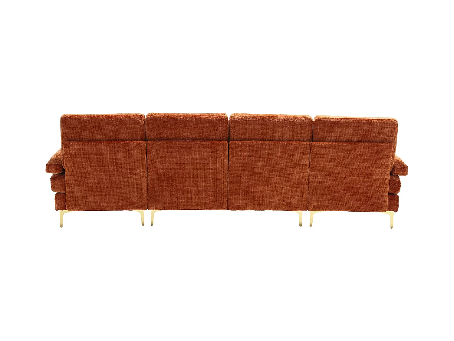 Canapé d'angle orange - Canapé 4 places avec assises et coussins - pour salon et chambre