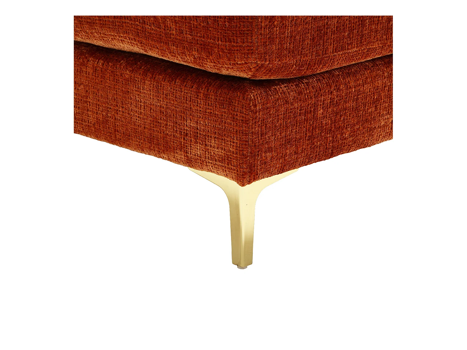 Canapé d'angle orange - Canapé 4 places avec assises et coussins - pour salon et chambre