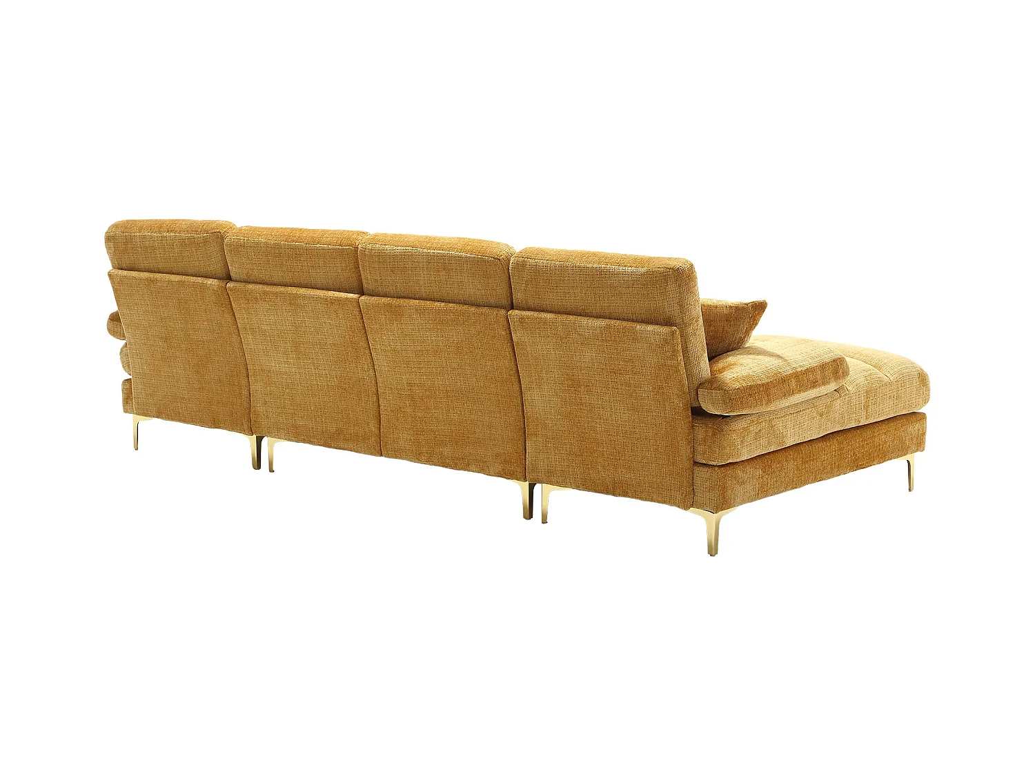 Canapé d'angle jaune - Canapé 4 places avec assises et coussins - pour salon et chambre