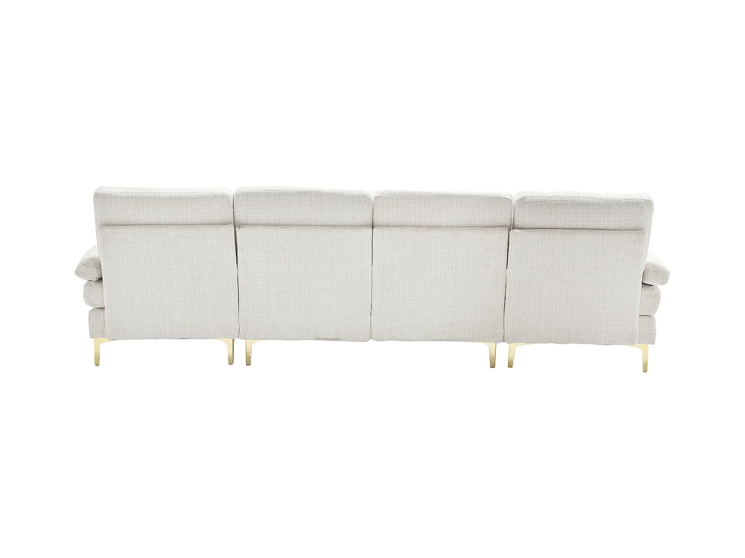 Canapé d'angle beige - Canapé 4 places avec assises et coussins - pour salon et chambre
