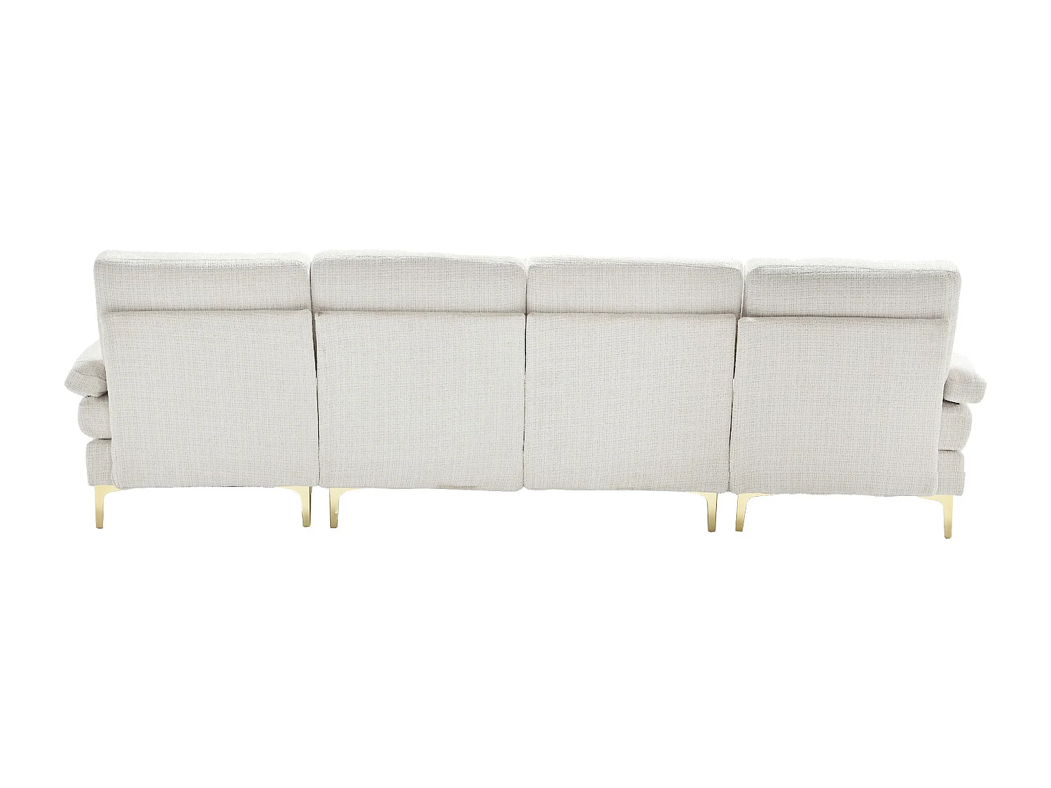 Sofá esquinero beige - Sofá de 4 plazas con asientos y cojines - para salón y dormitorio