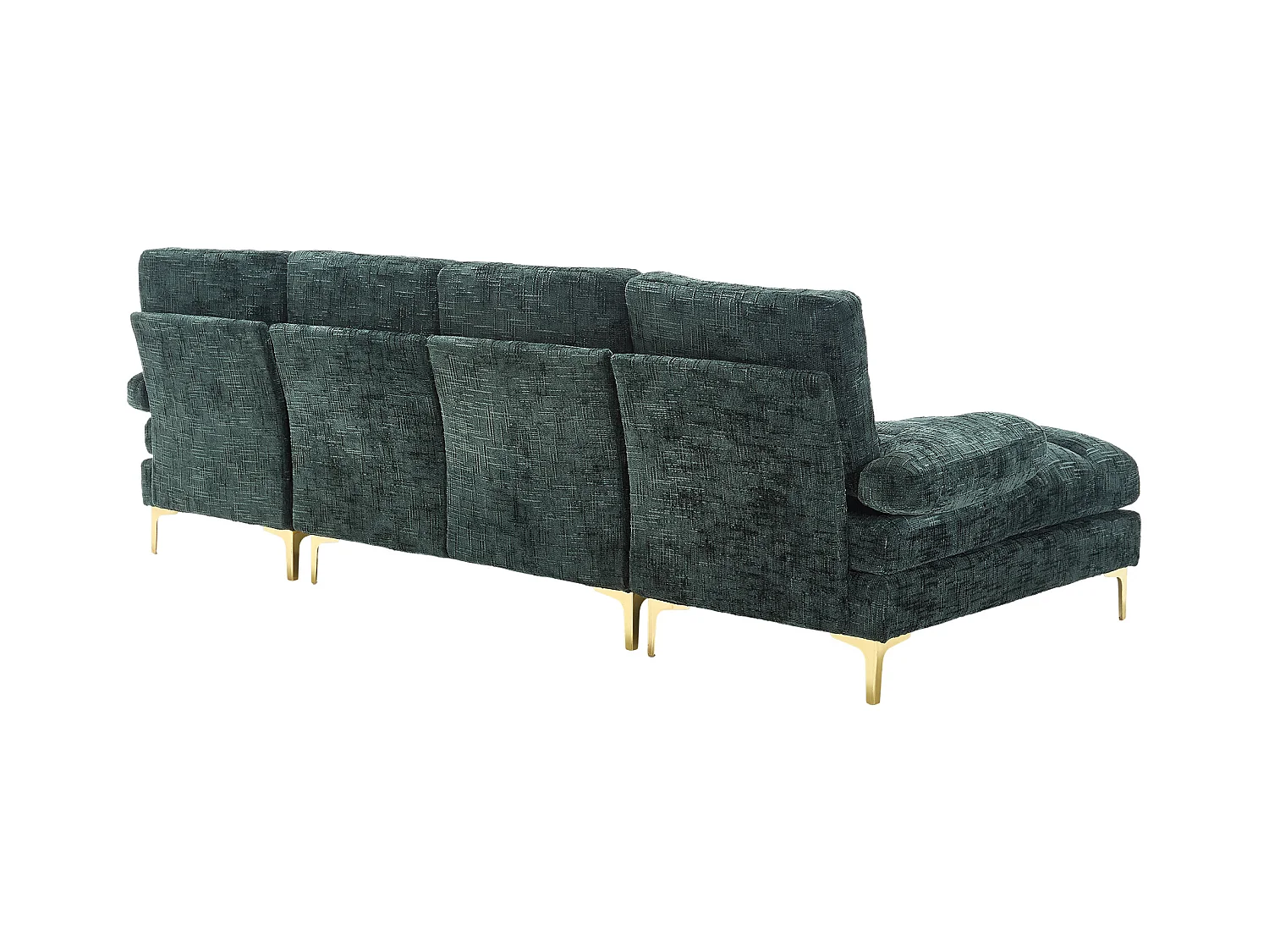 Canapé d'angle emeraude - Canapé 4 places avec assises et coussins - pour salon et chambre