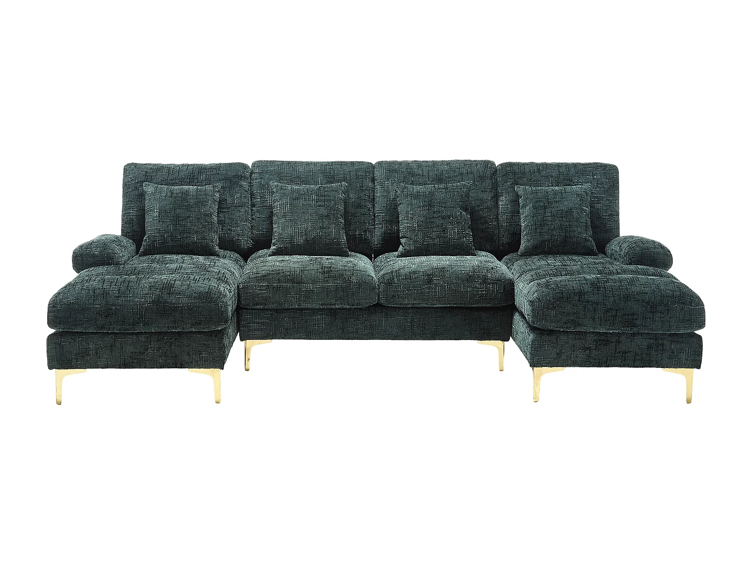 Divano angolare Emerald - Divano a 4 posti con sedute e cuscini - per soggiorno e camera da letto