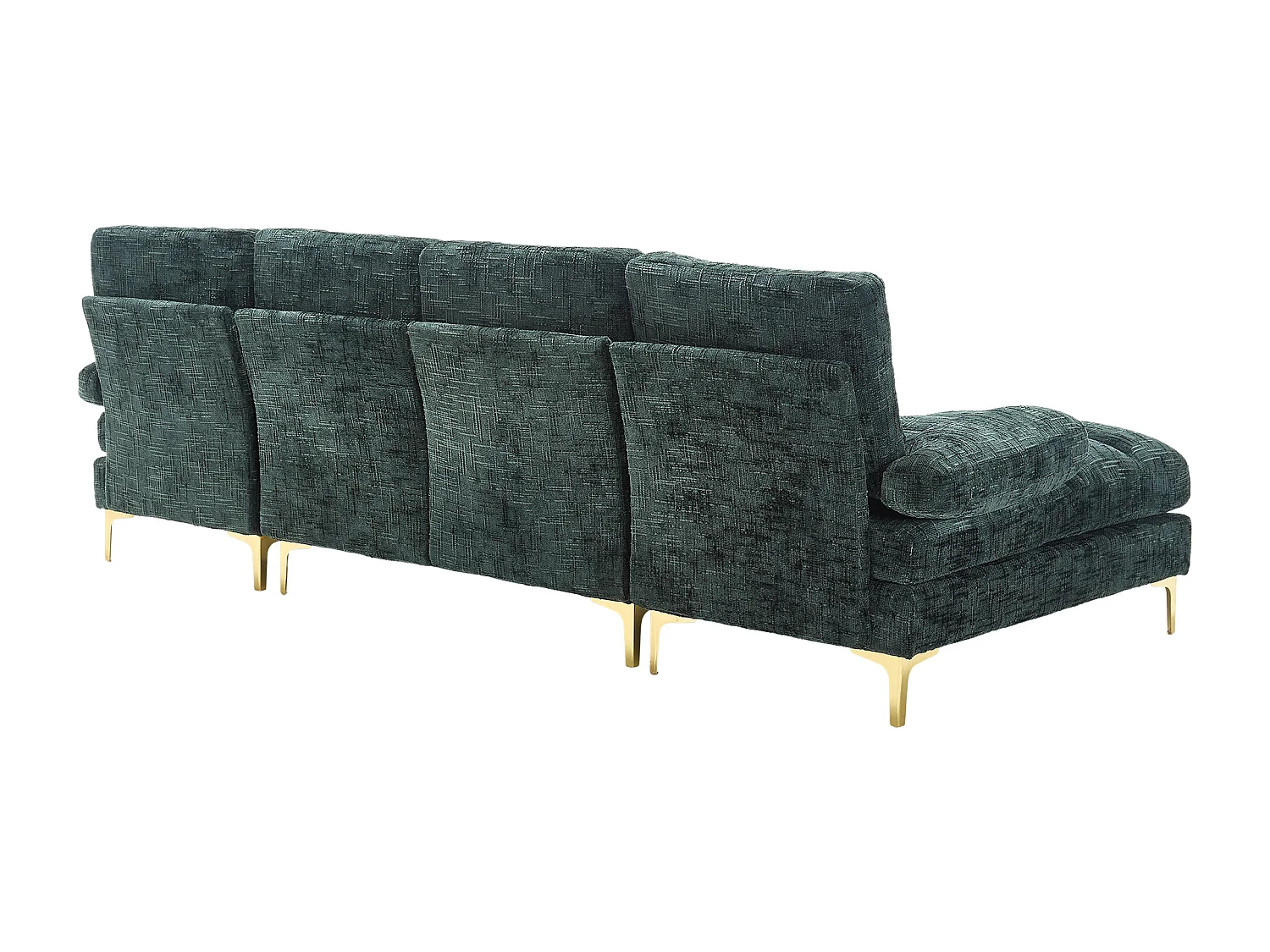 Divano angolare Emerald - Divano a 4 posti con sedute e cuscini - per soggiorno e camera da letto