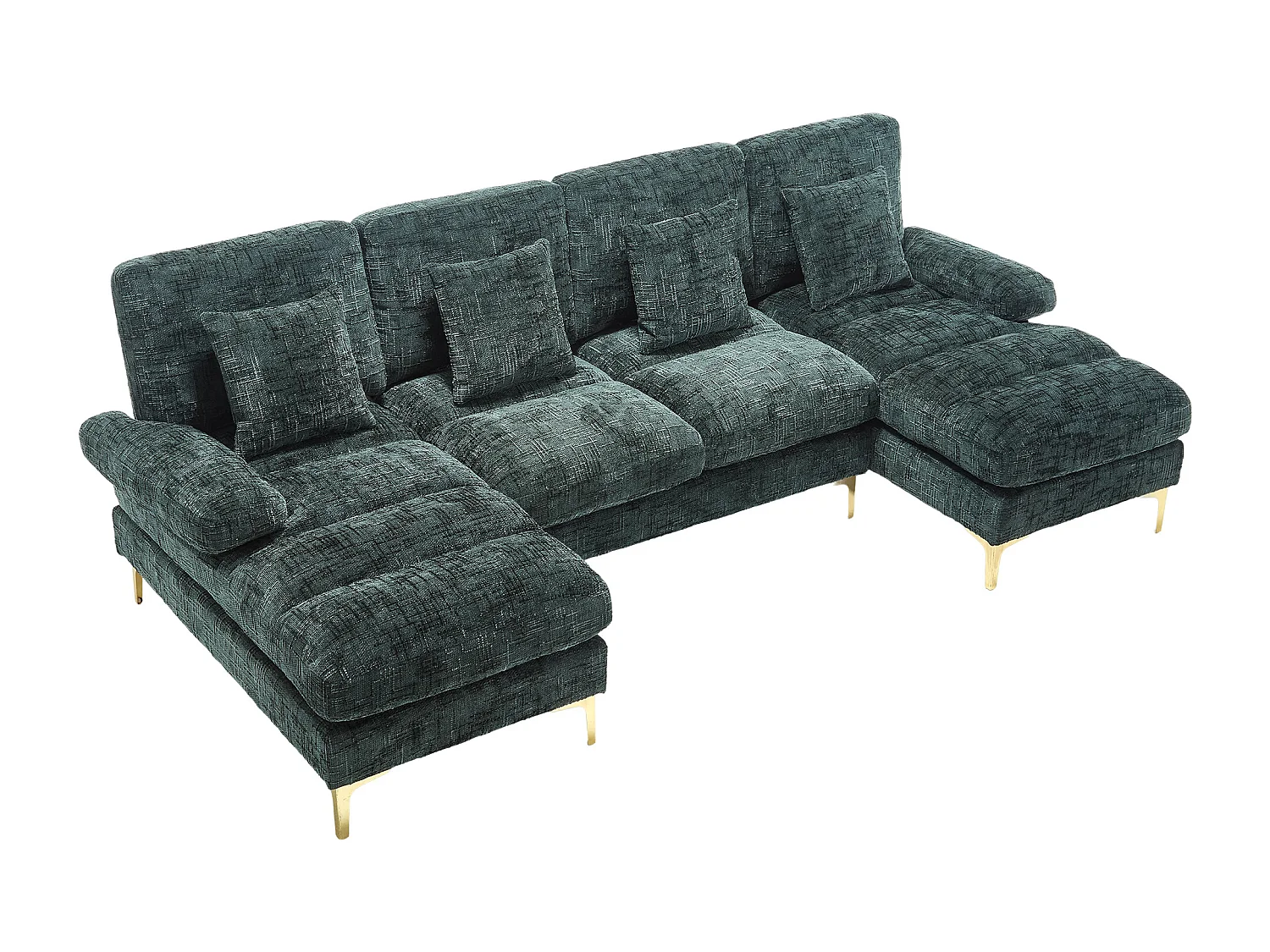 Divano angolare Emerald - Divano a 4 posti con sedute e cuscini - per soggiorno e camera da letto