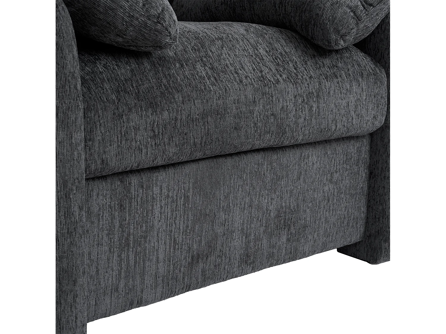 Canapé droit gris - Canapé avec accoudoirs et dossier - pour salon et chambre