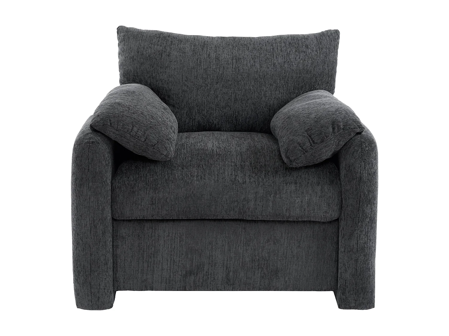 Canapé droit gris - Canapé avec accoudoirs et dossier - pour salon et chambre