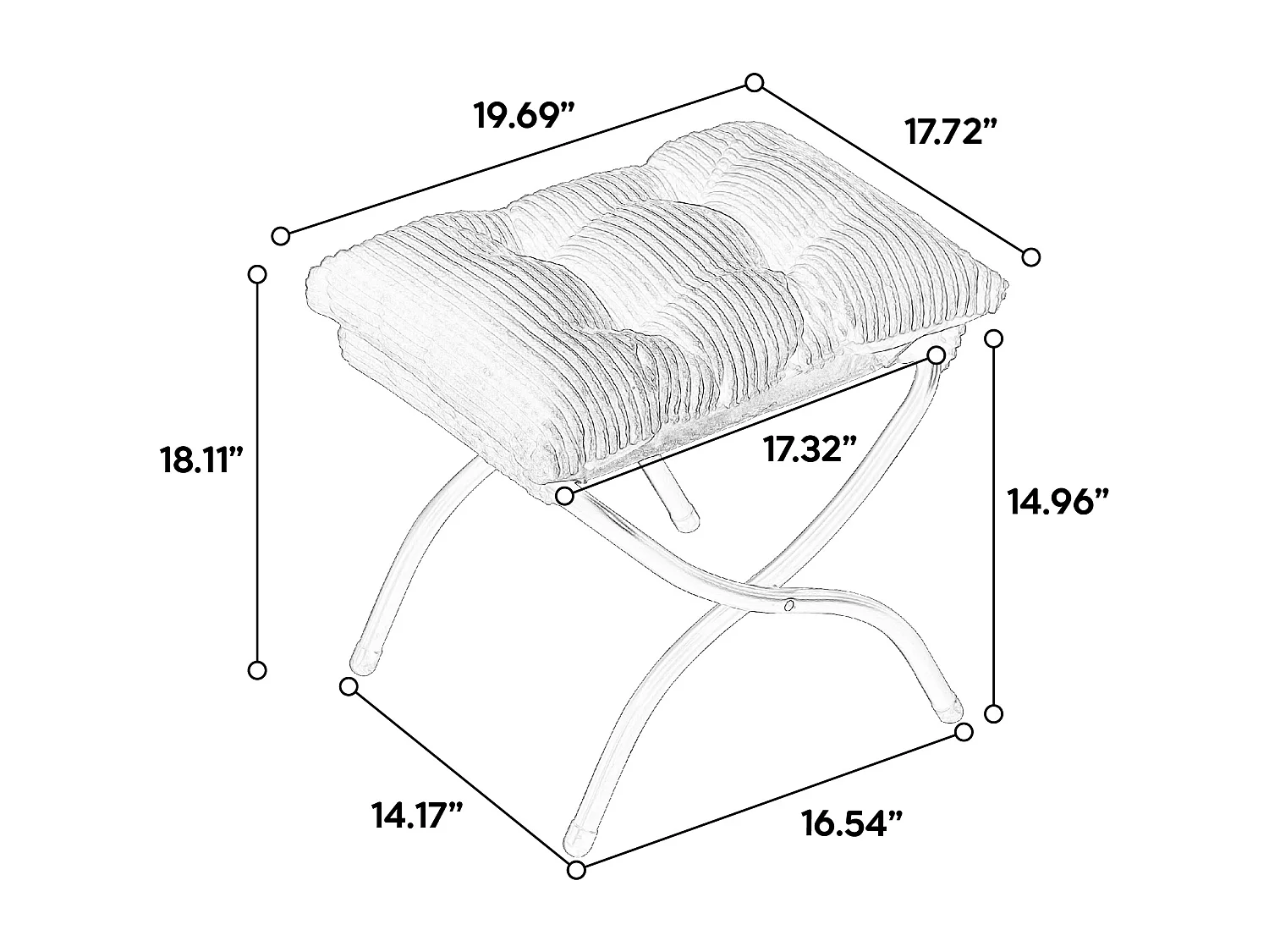Canapé droit vert - Canapé 1 place avec poches latérales et repose-pieds - pour chambre et salon
