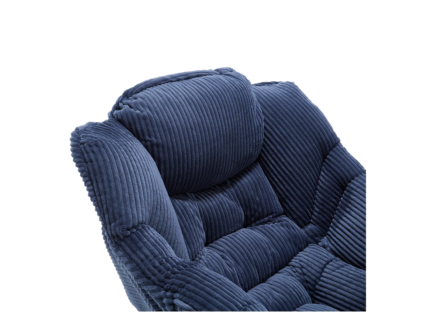 Canapé droit bleu - Canapé 1 place avec poches latérales et repose-pieds - pour chambre et salon