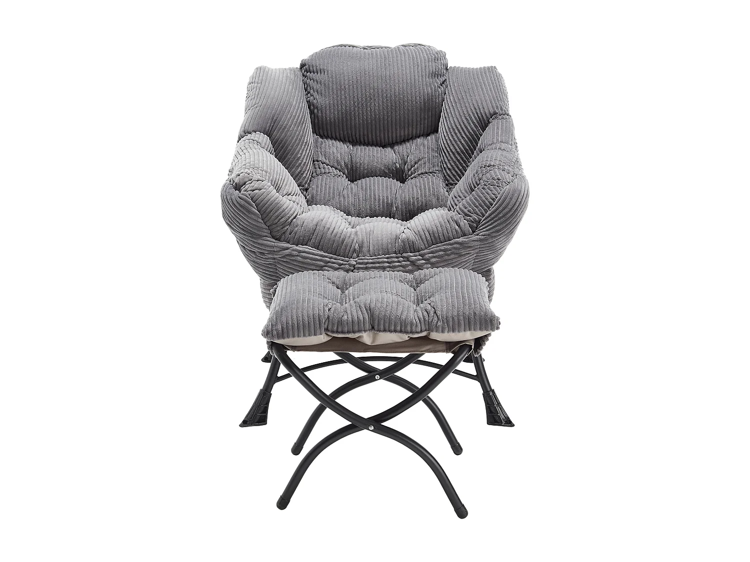 Sofá recto gris - Sofá de 1 plaza con bolsillos laterales y reposapiés - para dormitorio y sala de estar