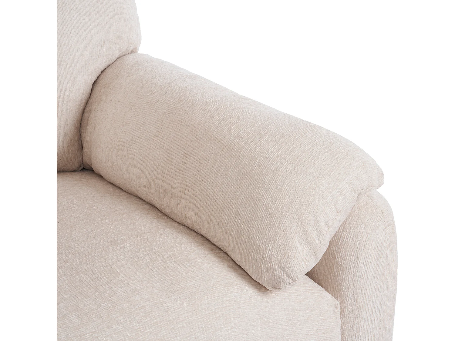 Canapé droit beige - Canapé avec accoudoirs et dossier - pour salon et chambre