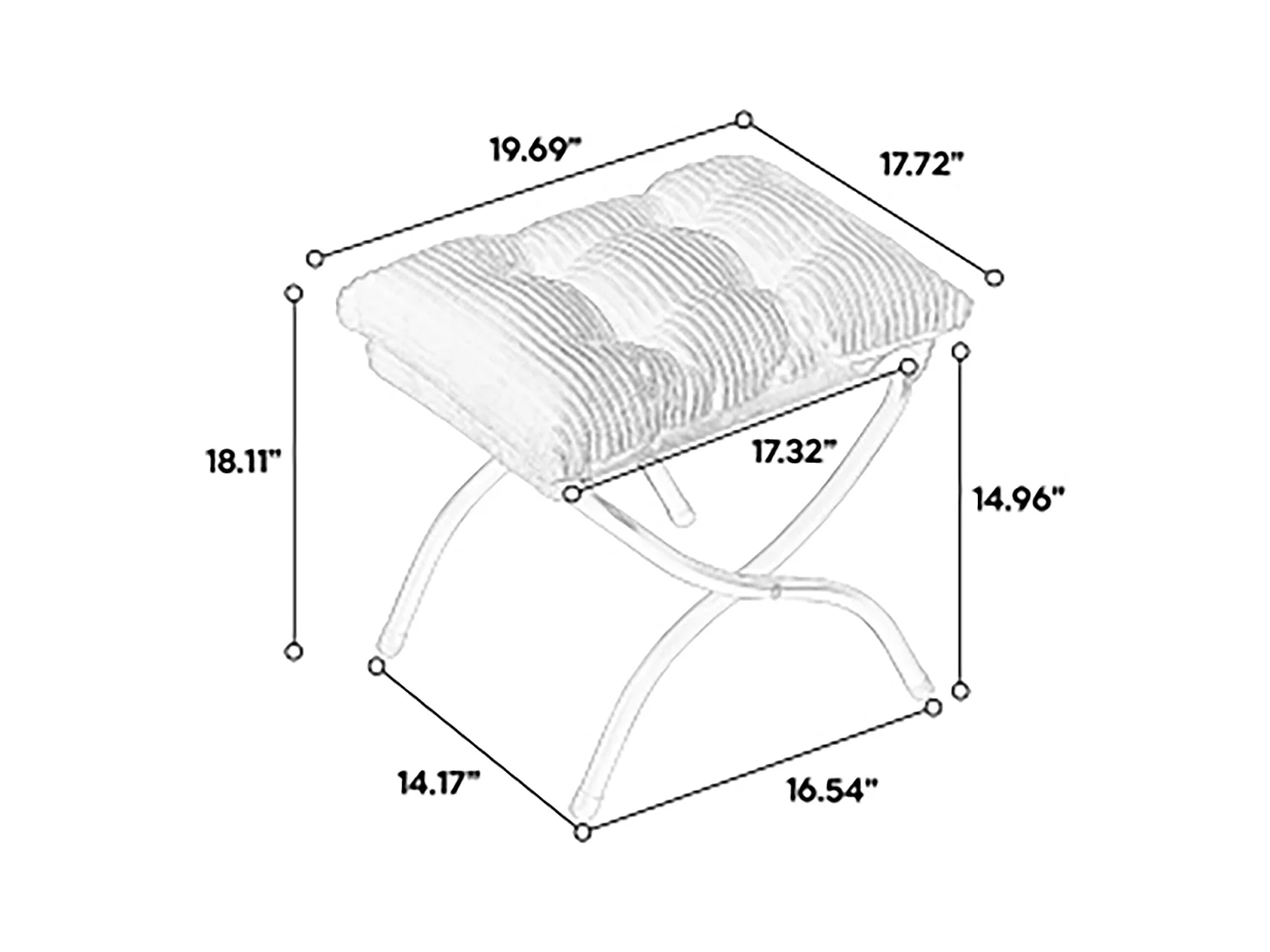 Canapé droit rose - Canapé 1 place avec poches latérales et repose-pieds - pour chambre et salon