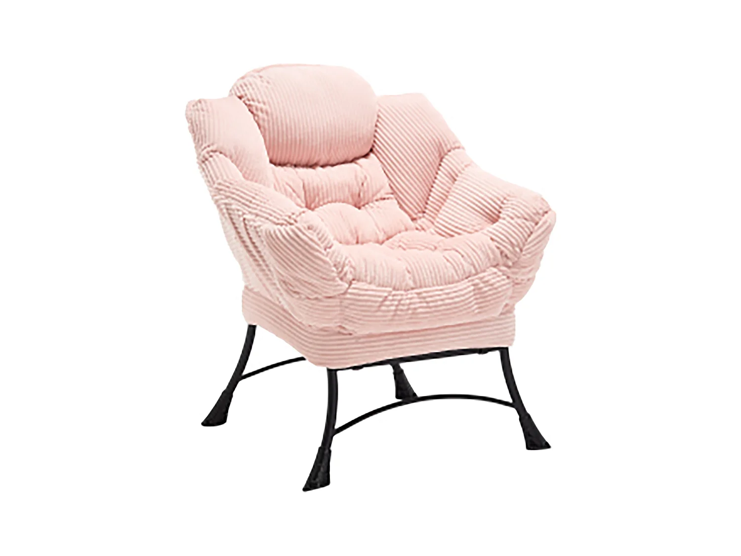 Canapé droit rose - Canapé 1 place avec poches latérales et repose-pieds - pour chambre et salon